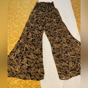 Show Me Your MuMu Black and Gold Wide Leg Jumpsuit